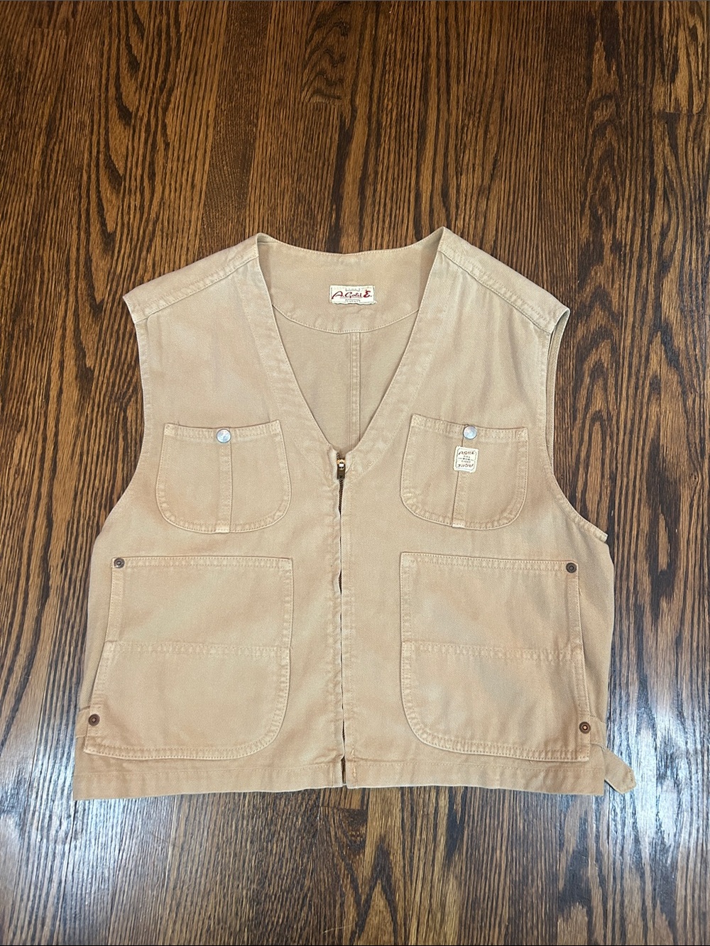 Vintage 90s Agolde A Gold E Canvas Buckle Back Vest